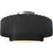 Radiance Collection - Pleated Tier 1 Light 16.5 inch Carbon Matte Black and Brushed Nickel Semi-Flush Ceiling Light in Replaceable Bulb, 16.5W x 8H, Form+Finish+Function