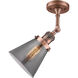 Franklin Restoration Small Cone LED 6 inch Antique Copper Semi-Flush Mount Ceiling Light in Plated Smoke Glass, Franklin Restoration