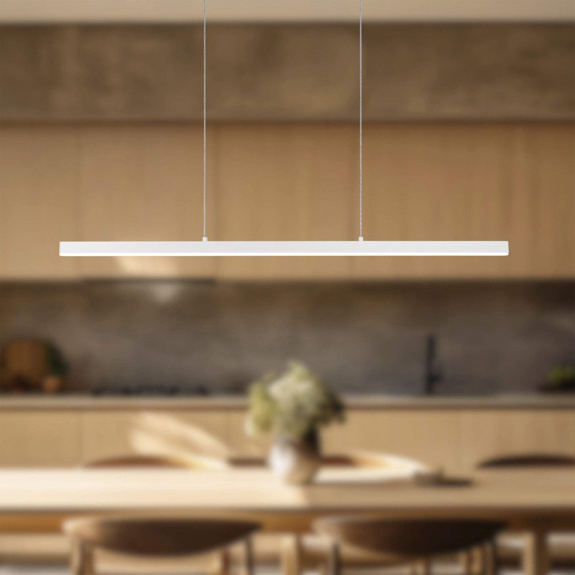 Vega Linear Pendant Ceiling Light in White
