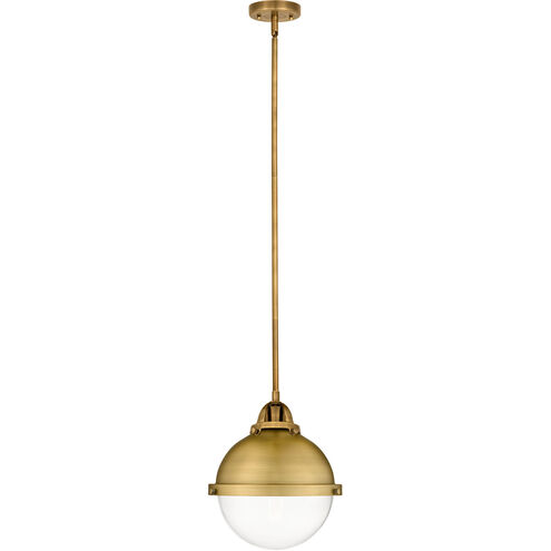 Nouveau 2 Hampden LED 9 inch Black Antique Brass and Matte Black Mini Pendant Ceiling Light in Clear Glass