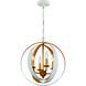 Luna 4 Light 16 inch Matte White and Antique Gold Mini Chandelier Ceiling Light