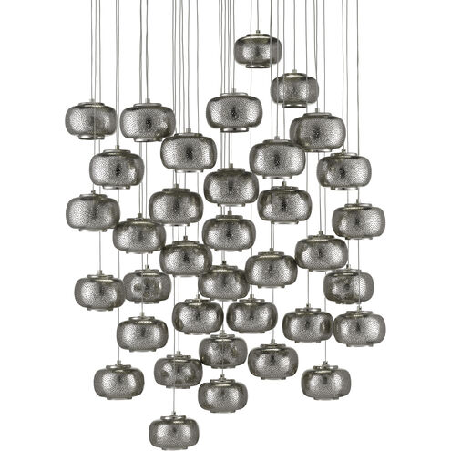 Pepper 36 Light 33 inch Painted Silver/Nickel Multi-Drop Pendant Ceiling Light