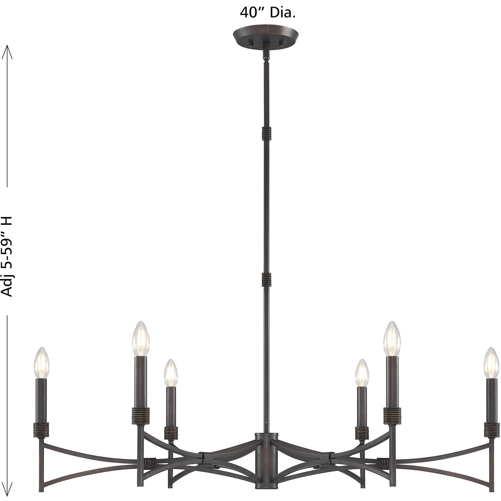 Gardner 6 Light 40 inch Champagne Mist Chandelier Ceiling Light