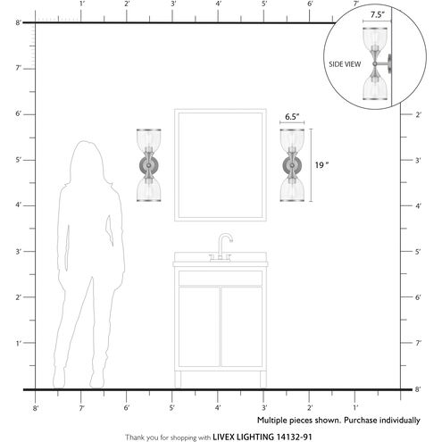 Ashridge 2 Light 6.5 inch Brushed Nickel Vanity Wall Sconce Wall Light