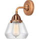 Nouveau 2 Fulton 1 Light 7 inch Antique Copper Sconce Wall Light in Clear Glass