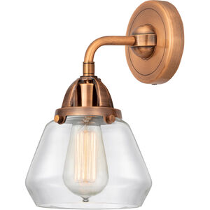 Nouveau 2 Fulton LED 7 inch Antique Copper Sconce Wall Light in Clear Glass