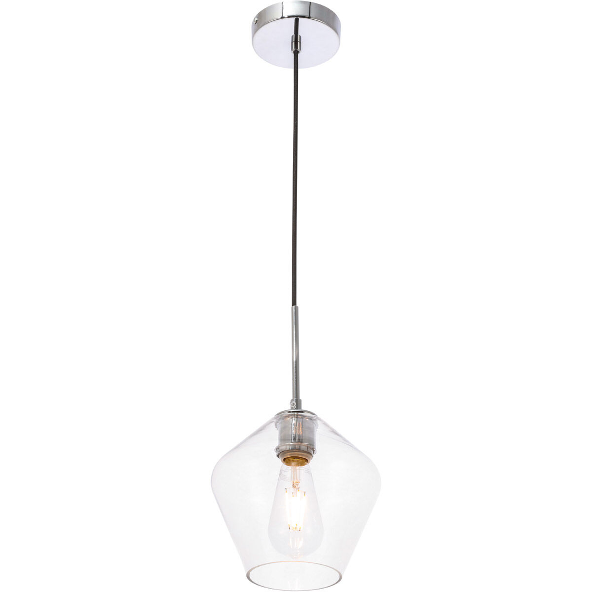 Gene 1 Light 8 inch Chrome Pendant Ceiling Light