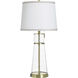 Doris 32.75 inch 100 watt Clear Seeded and Antique Brass and White Table Lamp Portable Light