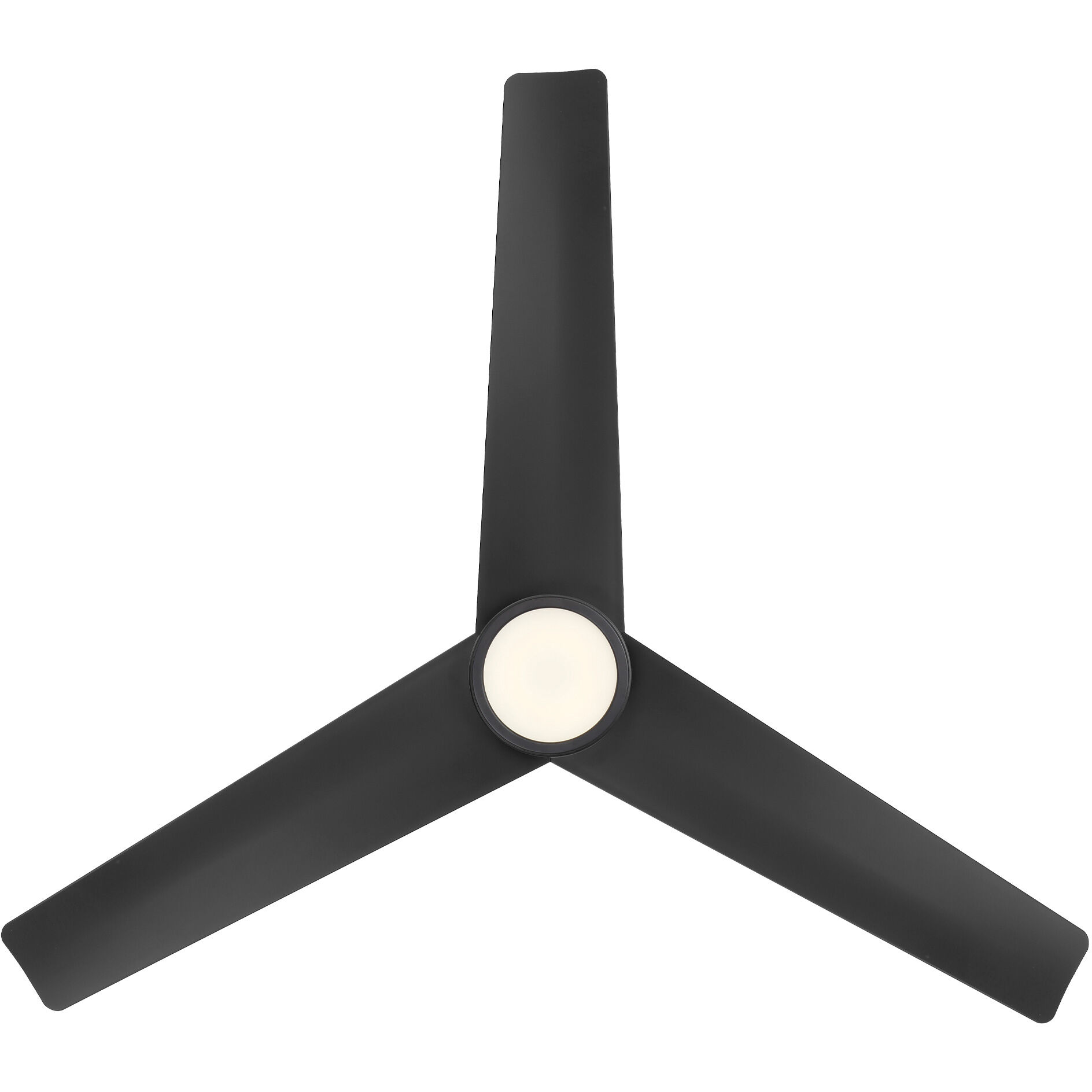 Lotus 54 inch Matte Black Downrod Ceiling Fan in 3000K