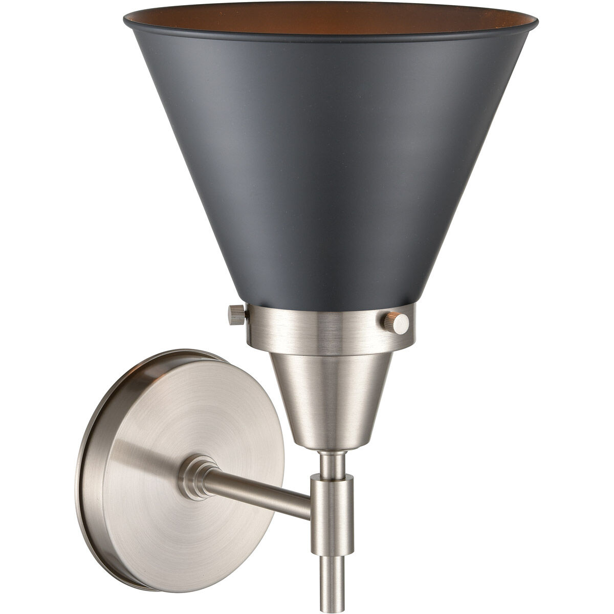 Caden 1 Light 8 inch Satin Nickel Sconce Wall Light in Matte Black