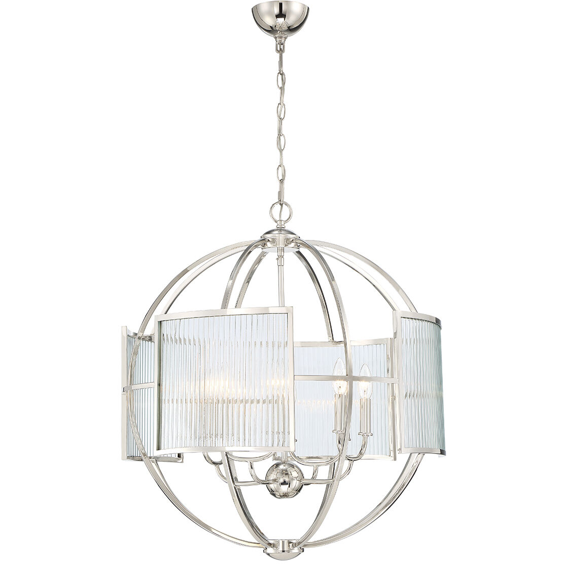 Manilow 8 Light 26 inch Polished Nickel Chandelier Ceiling Light