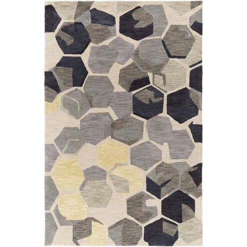 Rivera 108 X 72 inch Light Beige/Wheat/Olive/Brown/Yellow/Mustard Handmade Rug in 6 x 9, Rectangle