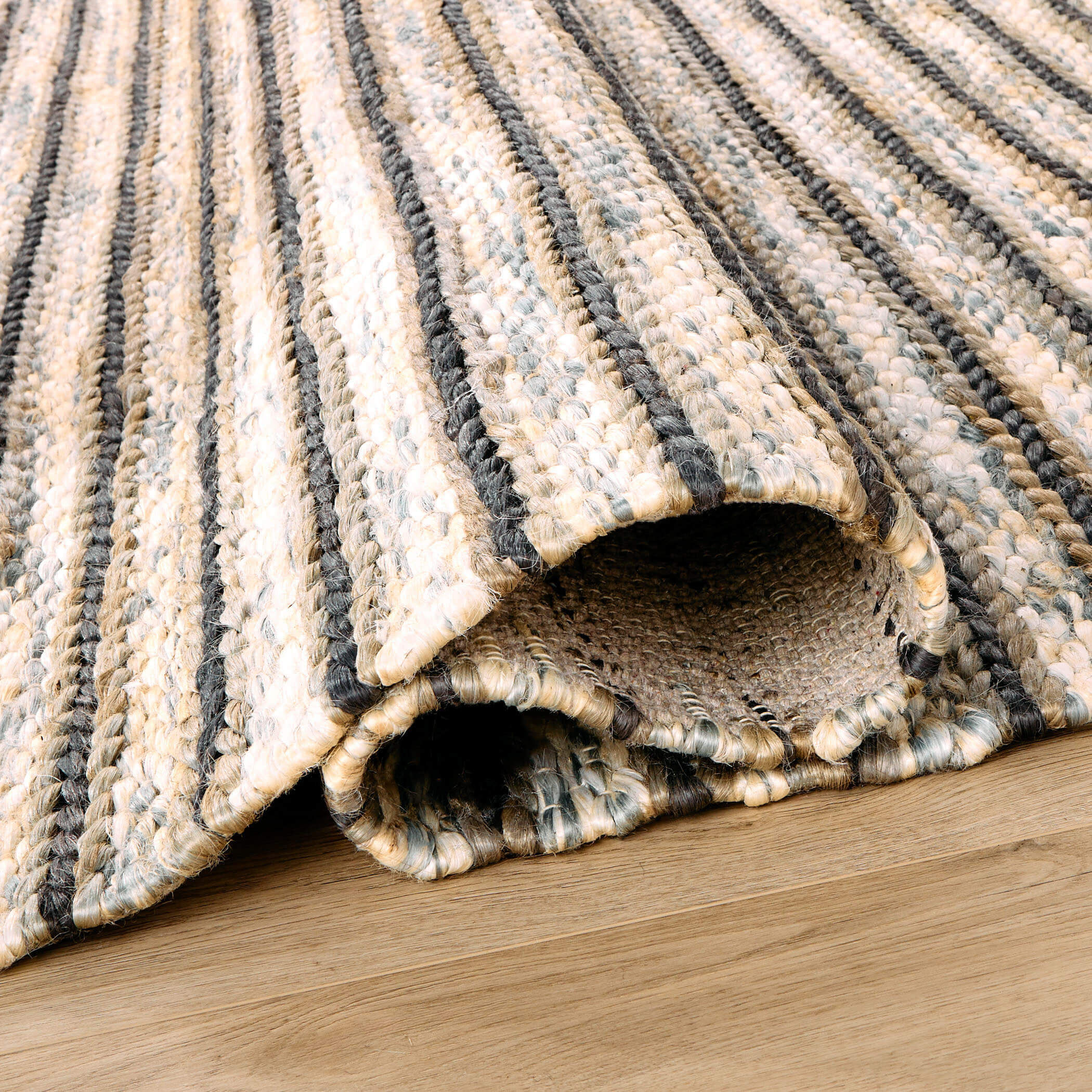 Natural Luxe 90 X 63 inch Blue Rug in 5 x 7