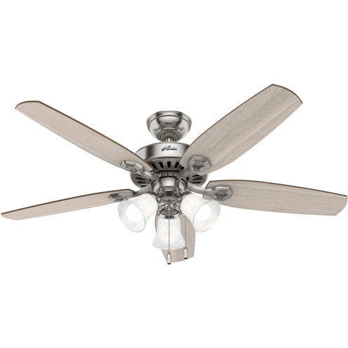 Builder 52 inch Brushed Nickel with Light Gray Oak/Warm Grey Oak Blades Ceiling Fan