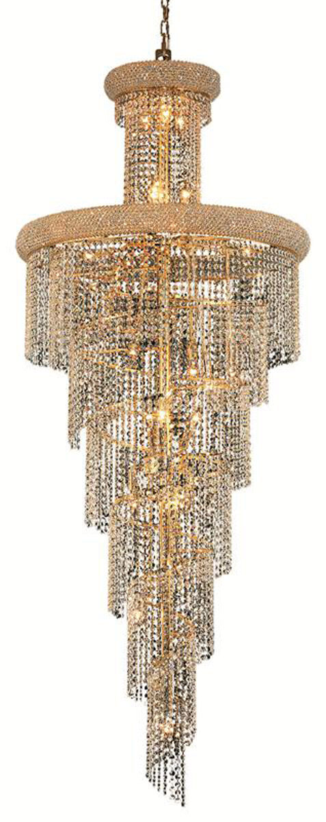 Spiral 28 Light 30 inch Gold Foyer Ceiling Light in Royal Cut