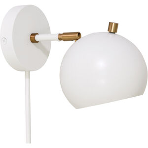 Orwell LED 6 inch White with Weathered Brass Accents Wall Lamp Wall Light
