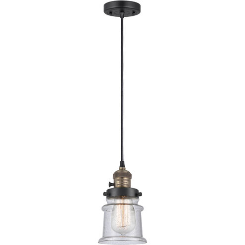 Franklin Restoration Canton LED 6 inch Black Antique Brass Mini Pendant Ceiling Light in Seedy