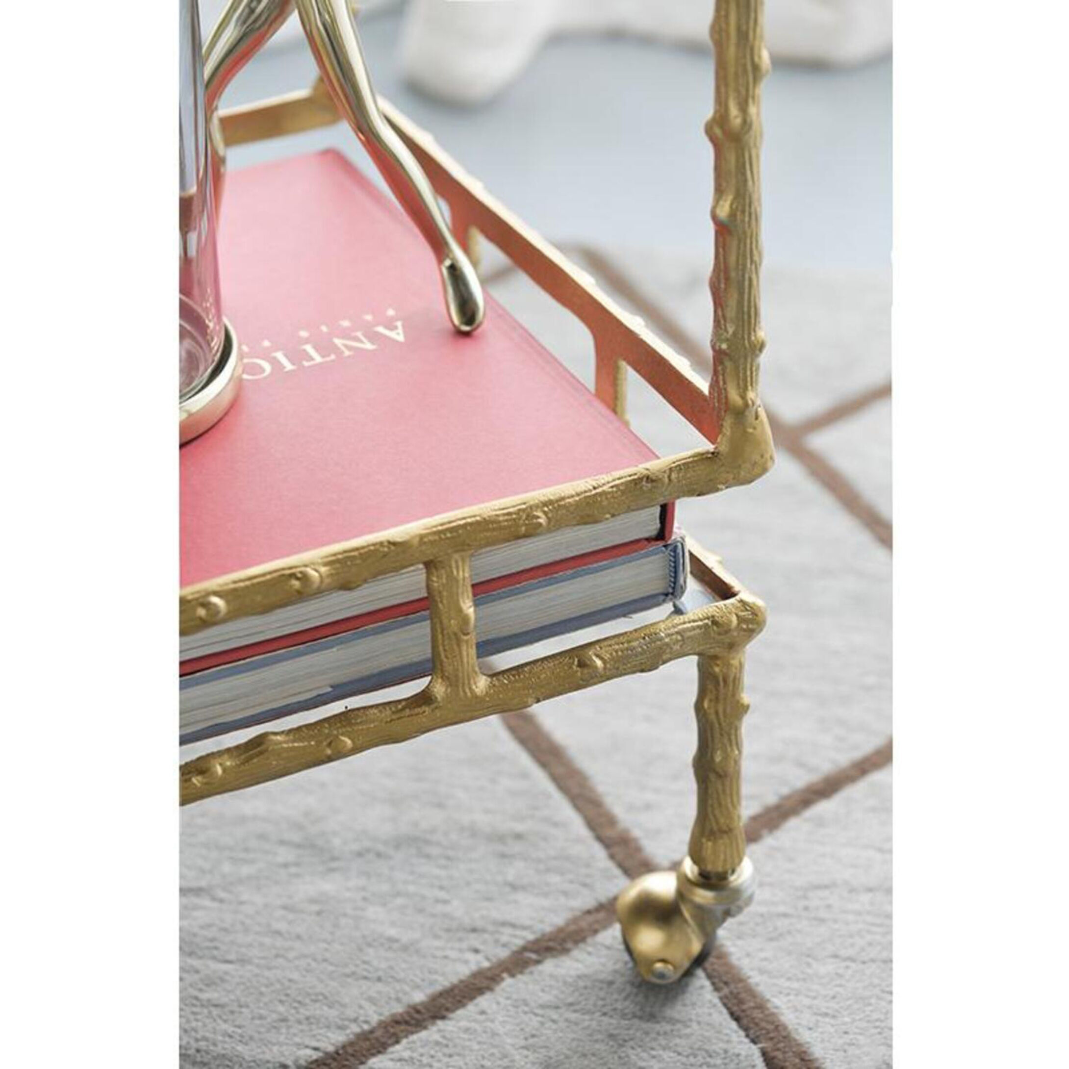 Twig Brass Antique Bar Cart
