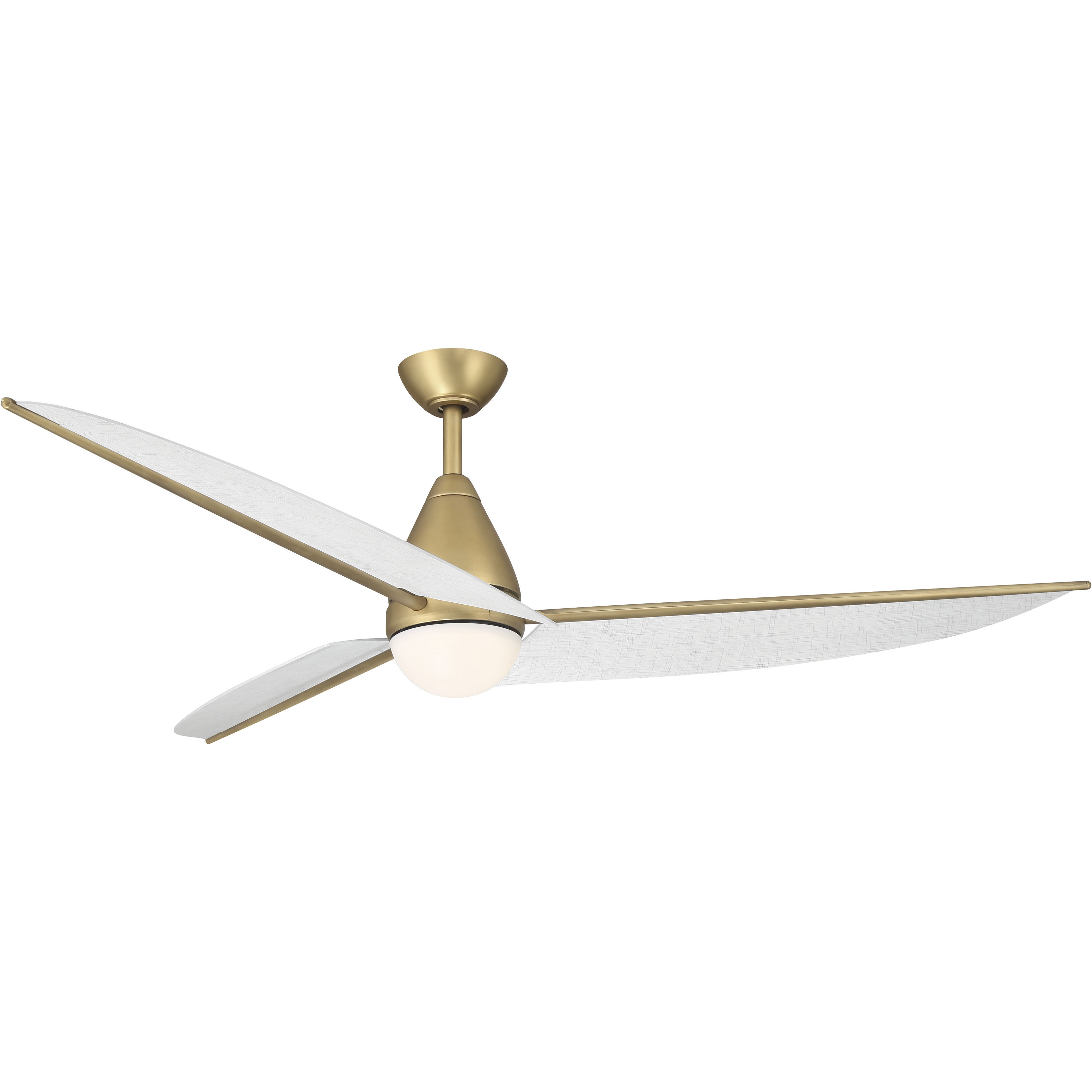 Lirden 65 inch Heritage Brass with White Painted Linen Blades Ceiling Fan