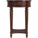 Jules 1-Drawer Round End Table in Medium Brown