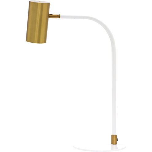 Cavendish 21 inch 6 watt Weathered Brass and White Table Lamp Portable Light