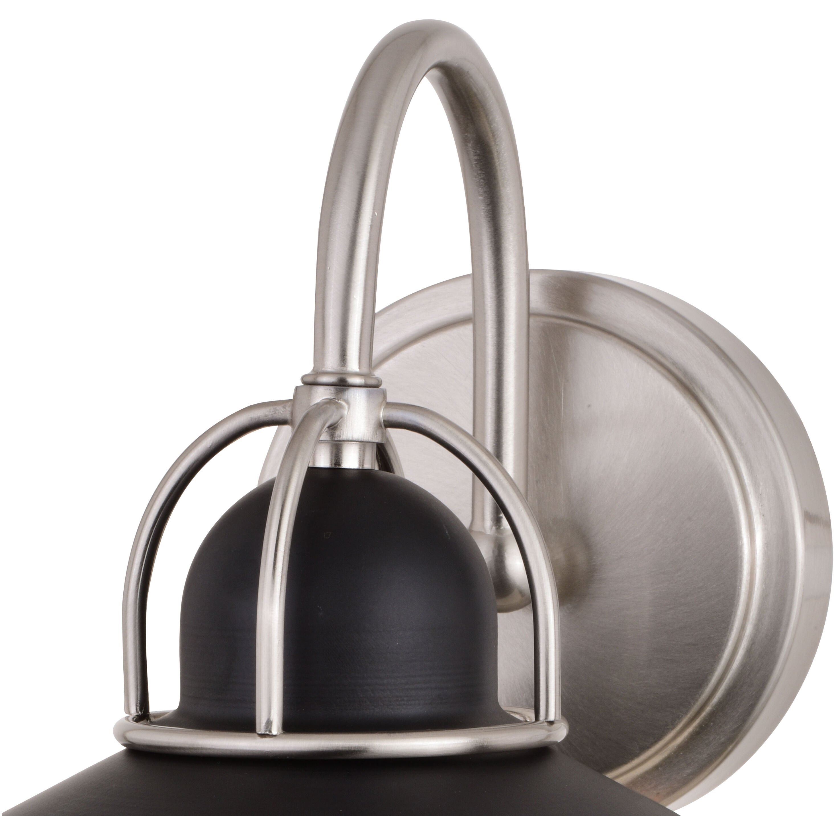 Galena LED 9.5 inch Matte Black and Satin Nickel Bathroom Light Wall Light in 1