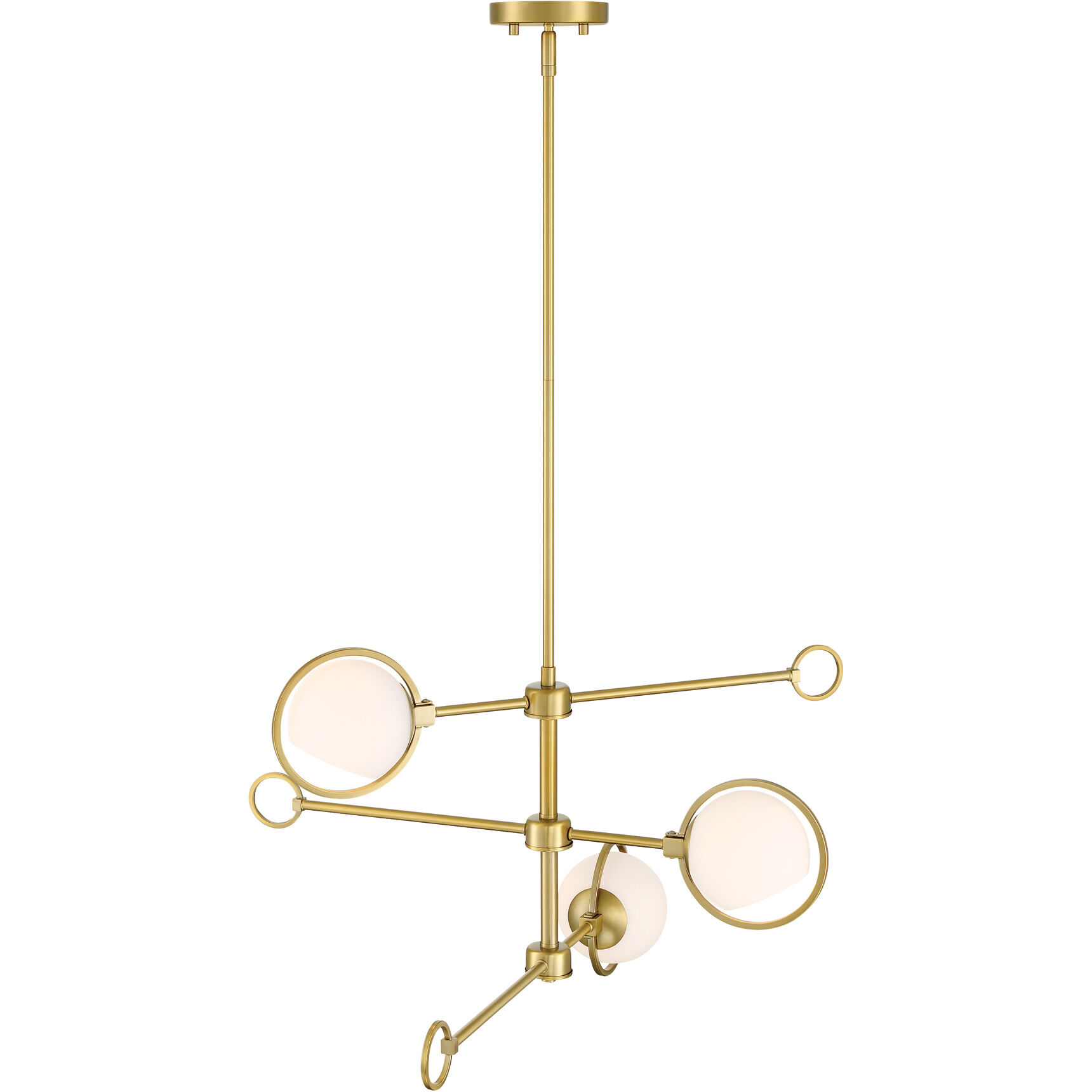 Teatro 3 Light 28 inch Brushed Gold Chandelier Ceiling Light