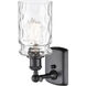 Ballston Candor LED 5 inch Matte Black Sconce Wall Light in Clear Waterglass, Ballston