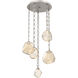 Gem LED 22.7 inch Beige Silver Multi-Pendant Ceiling Light in 3000K LED, Amber, Diamond Chain