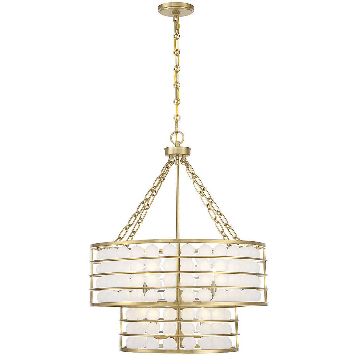 Byron 6 Light 24 inch Warm Brass Chandelier Ceiling Light