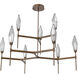 Rock Crystal LED Flat Bronze Chandelier Ceiling Light, Round Belvedere