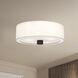 Alora Mood Theo 3 Light 24.13 inch Matte Black and White Linen Flush Mount Ceiling Light