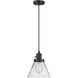 Franklin Restoration Cone 1 Light 8 inch Matte Black Mini Pendant Ceiling Light in Incandescent, Clear