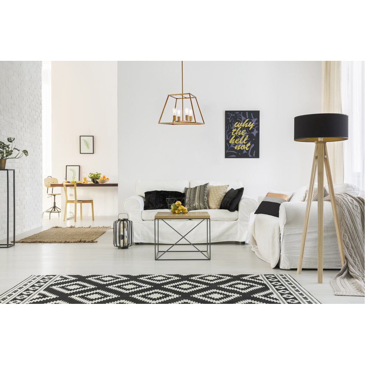 Declan 4 Light 20 inch Brass Pendant Ceiling Light