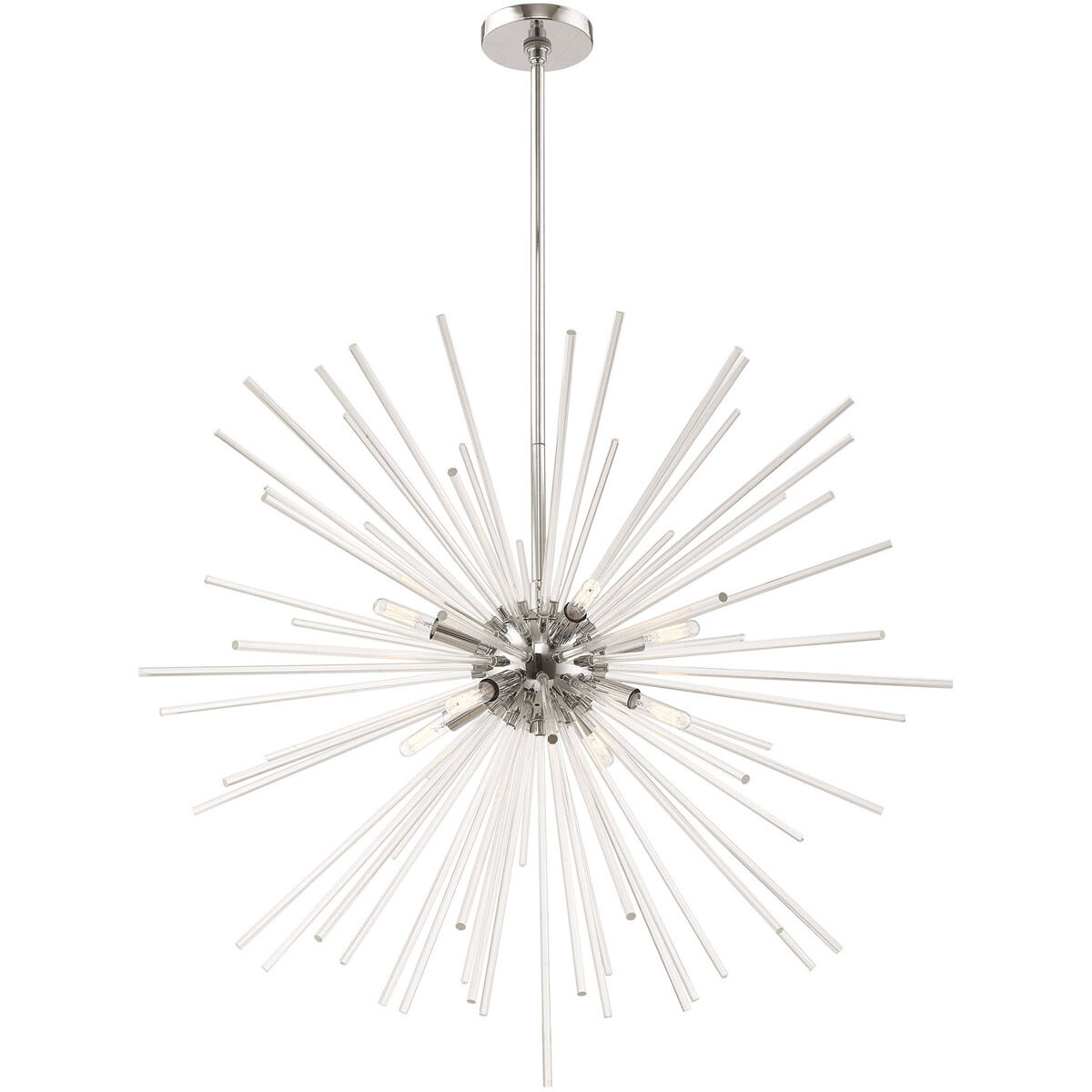Utopia 8 Light 34 inch Polished Chrome Pendant Chandelier Ceiling Light