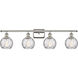 Ballston Athens Water Glass 4 Light 36 inch Polished Nickel Bath Vanity Light Wall Light
