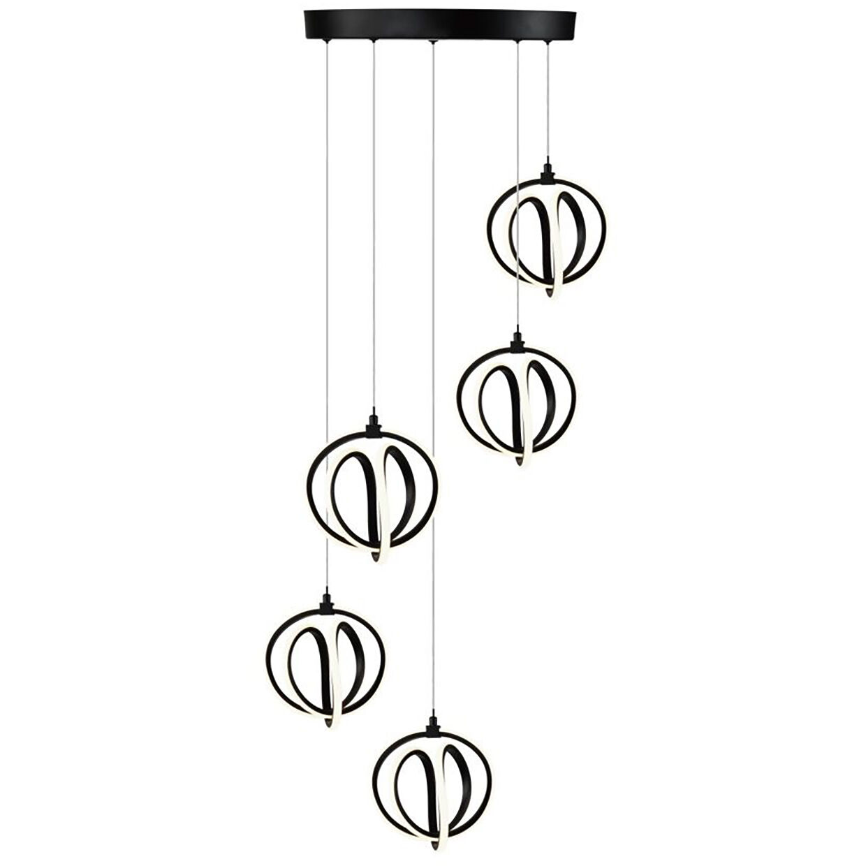 Rose LED 20.28 inch Black Pendant Ceiling Light