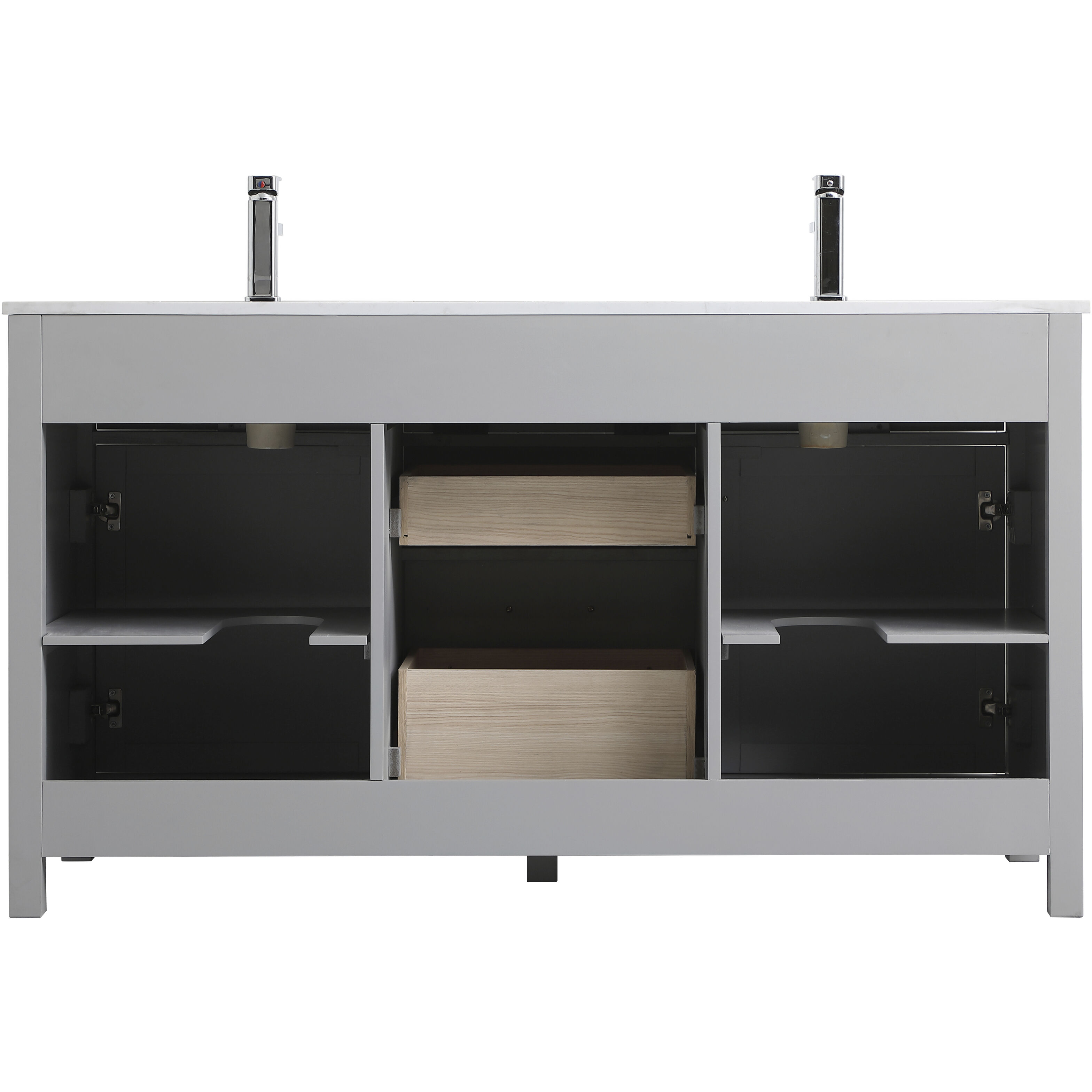 Lewis 60 X 22 X 34 inch Grey Vanity Sink Set