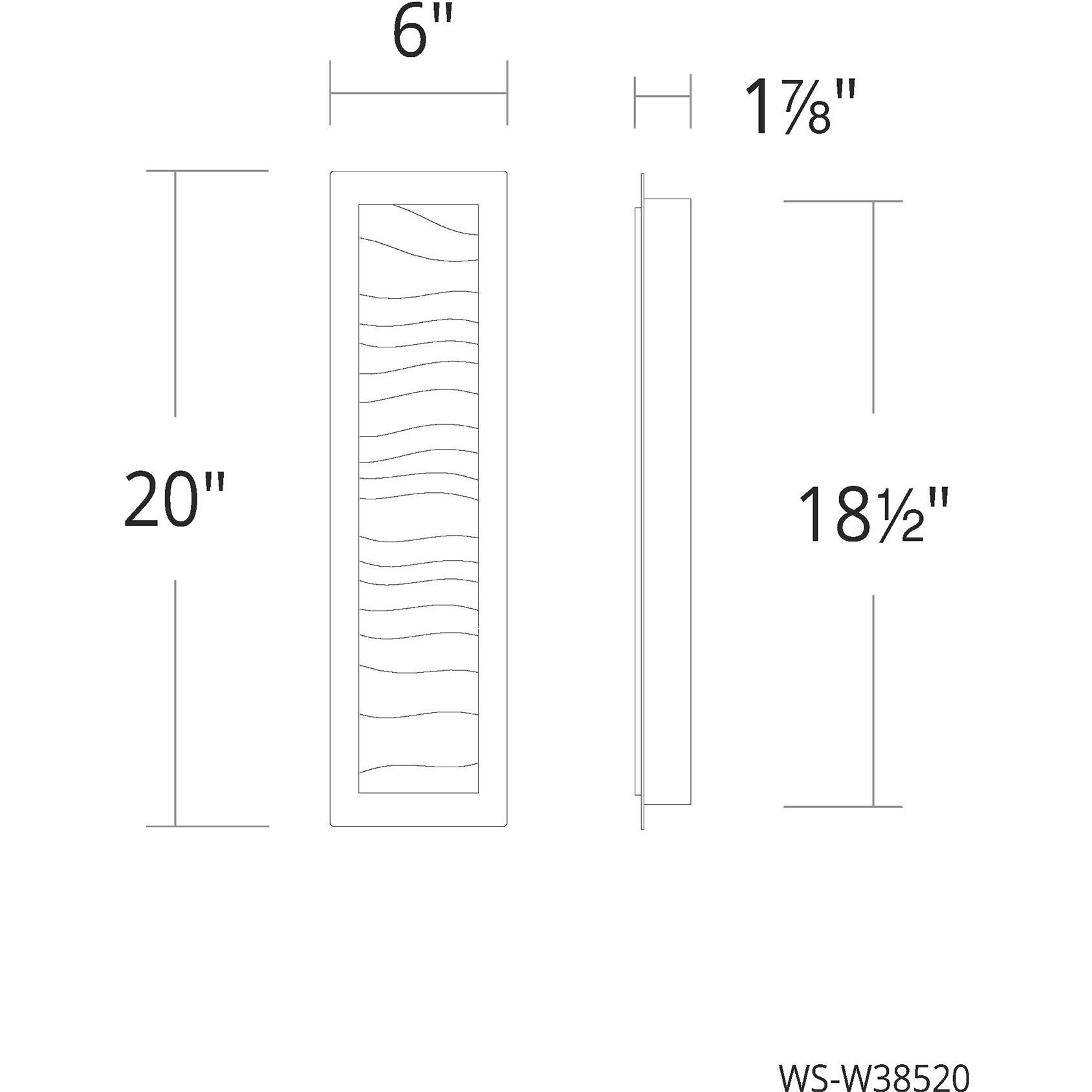 Wavelet LED 20 inch Black Outdoor Wall Light in 3500K, dweLED