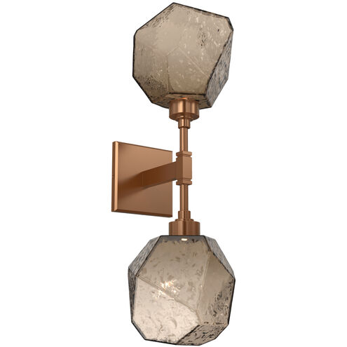 Gem LED 6.5 inch Novel Brass Indoor Sconce Wall Light in Bronze, 2700K LED, Double
