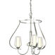 Flora 3 Light 19.4 inch Sterling Chandelier Ceiling Light in Seeded with Opal, 3 Arm