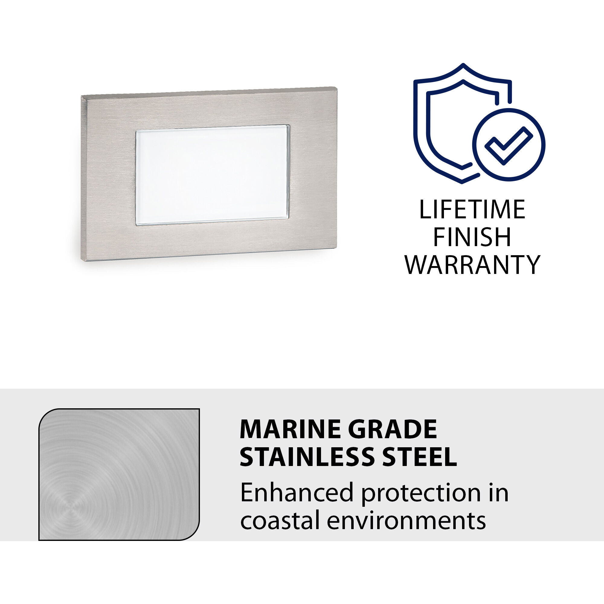 Tyler 12 2 watt Stainless Steel Step and Wall Lighting in Amber, WAC Landscape