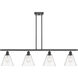 Ballston Ballston Cone LED 48 inch Matte Black Island Light Ceiling Light in Clear Glass