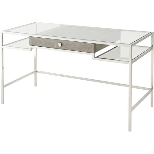 Theodore Alexander 54 X 24 inch Grey Blue Mottled Eggshell Writing Table