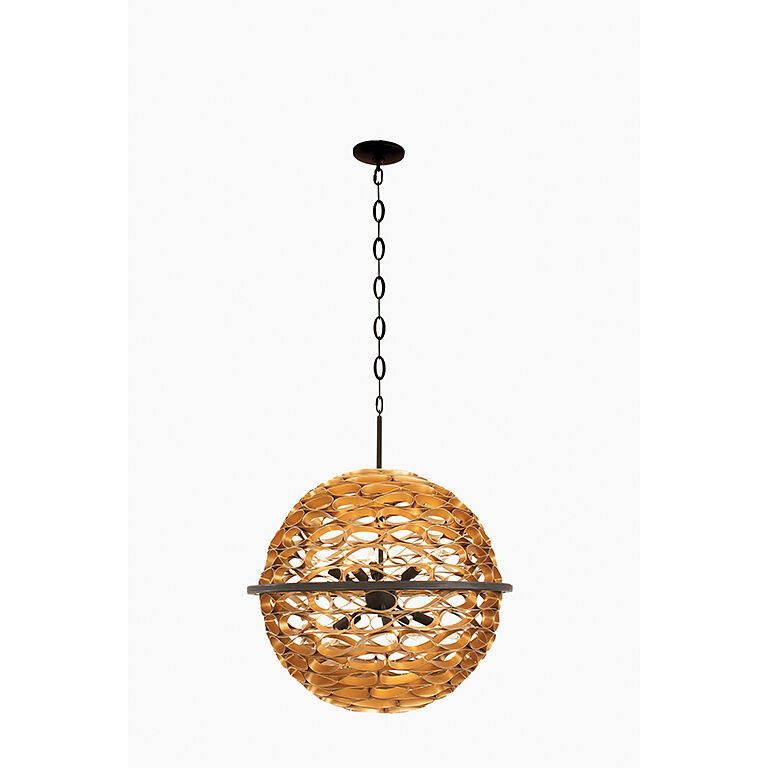 Ventura 10 Light 26 inch Matte Black and Gold Pendant Ceiling Light