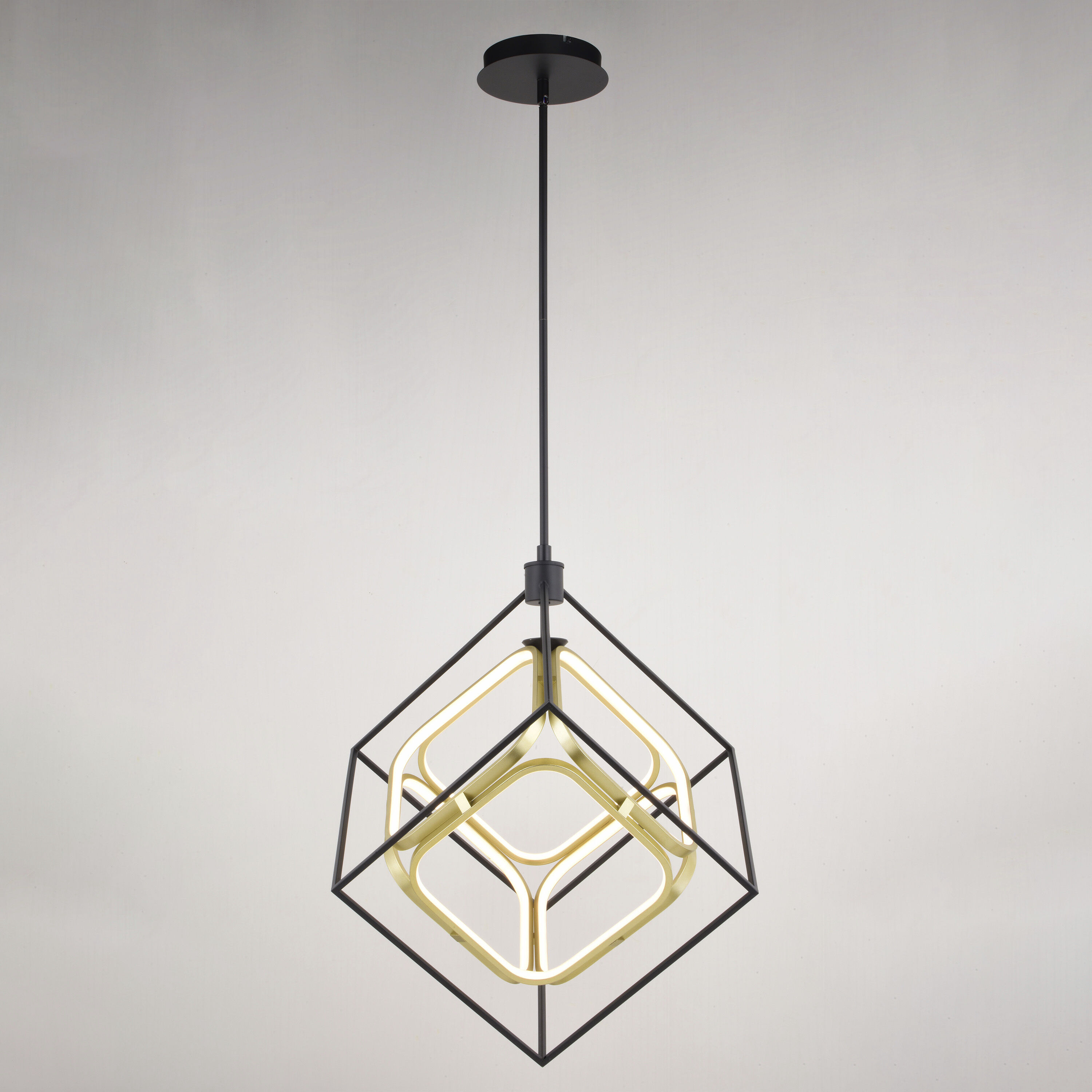 Anson LED 23.5 inch Matte Black and Gold Pendant Ceiling Light