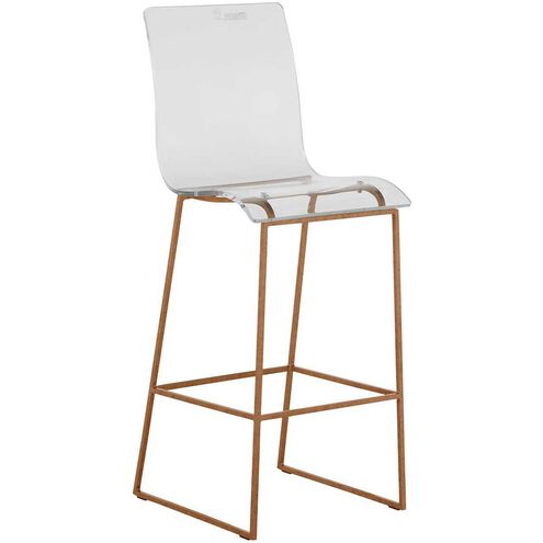 King 45.5 inch Antique Gold / Clear Acrylic Bar Counter Stool