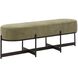 Merino Textured Moss Toned Polyester and Bronze Bench