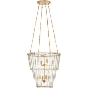 Carrier and Company Cadence 8 Light 24 inch Hand-Rubbed Antique Brass Waterfall Chandelier Ceiling Light, Medium