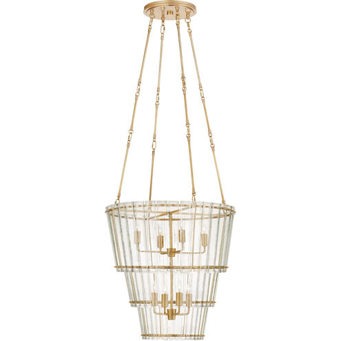 Carrier and Company Cadence 8 Light 24 inch Hand-Rubbed Antique Brass Waterfall Chandelier Ceiling Light, Medium
